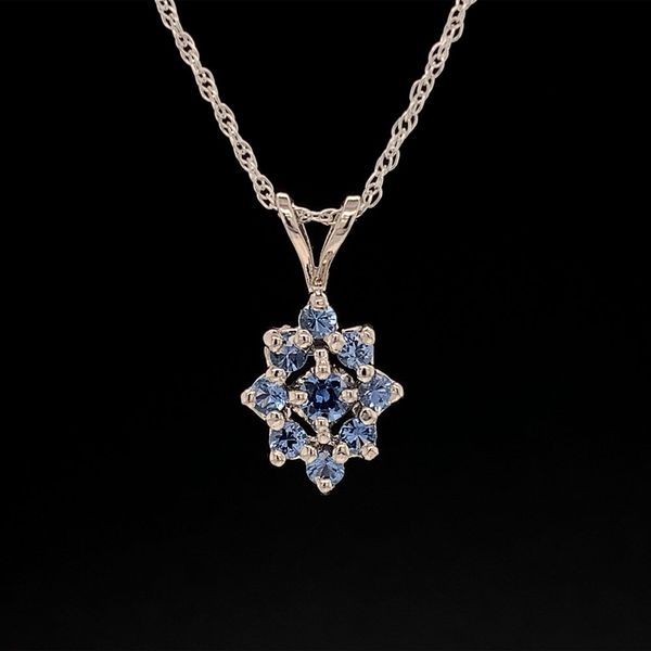 Yogo Sapphire Cluster Style Pendant Geralds Jewelry Oak Harbor, WA