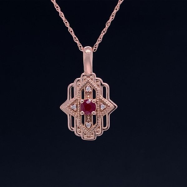 Ruby And Diamond Art Deco Style Pendant Geralds Jewelry Oak Harbor, WA