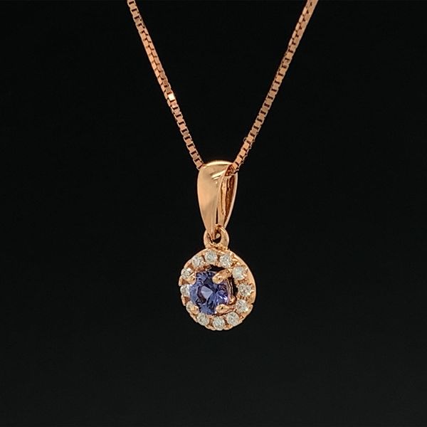 Yogo Sapphire And Diamond Pendant Image 2 Geralds Jewelry Oak Harbor, WA
