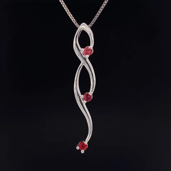 Freeform Three Stone Ruby Pendant Geralds Jewelry Oak Harbor, WA