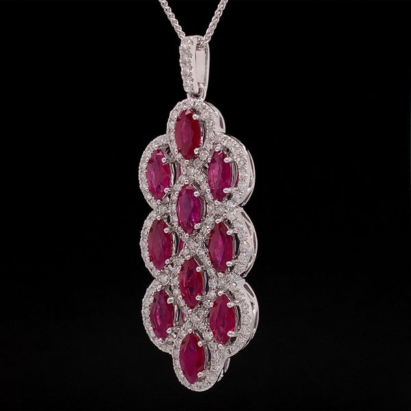Natural Marquise Ruby And Diamond Pendant Image 2 Geralds Jewelry Oak Harbor, WA