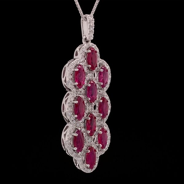Natural Marquise Ruby And Diamond Pendant Image 3 Geralds Jewelry Oak Harbor, WA