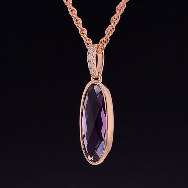 Fantasy Cut Amethyst And Diamond Pendant Image 2 Geralds Jewelry Oak Harbor, WA