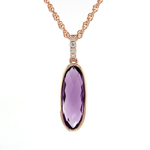 Fantasy Cut Amethyst And Diamond Pendant Image 3 Geralds Jewelry Oak Harbor, WA