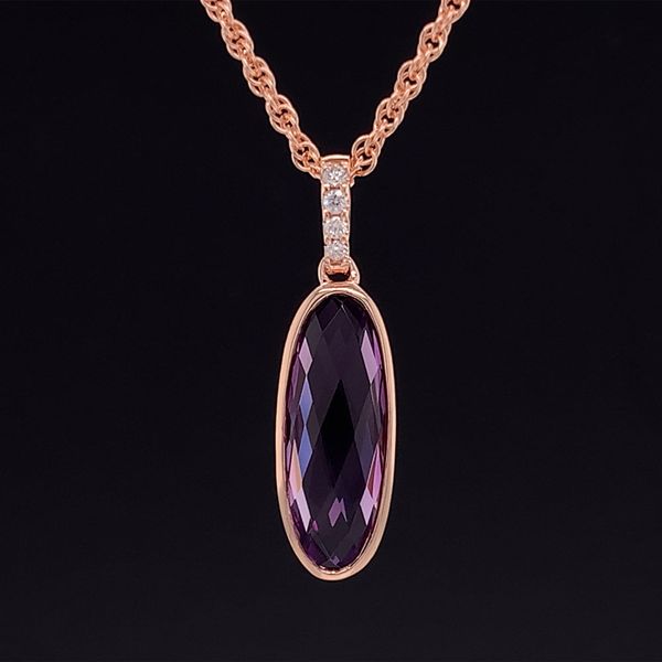 Fantasy Cut Amethyst And Diamond Pendant Geralds Jewelry Oak Harbor, WA