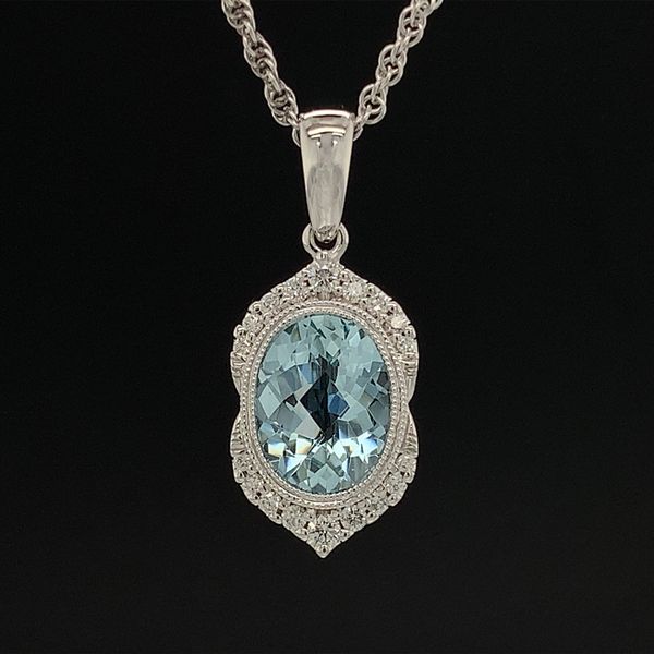 Aquamarine And Diamond Pendant Geralds Jewelry Oak Harbor, WA