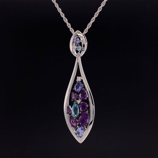 Amethyst, Blue Topaz, Tanzanite And Diamond Pendant Image 2 Geralds Jewelry Oak Harbor, WA