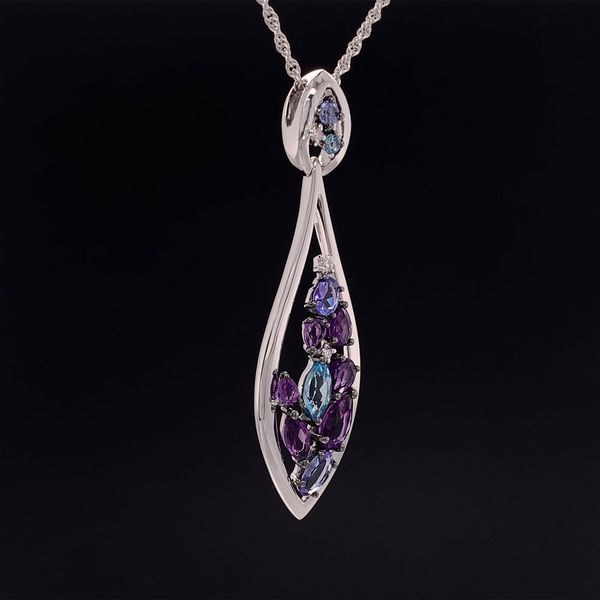 Amethyst, Blue Topaz, Tanzanite And Diamond Pendant Image 3 Geralds Jewelry Oak Harbor, WA
