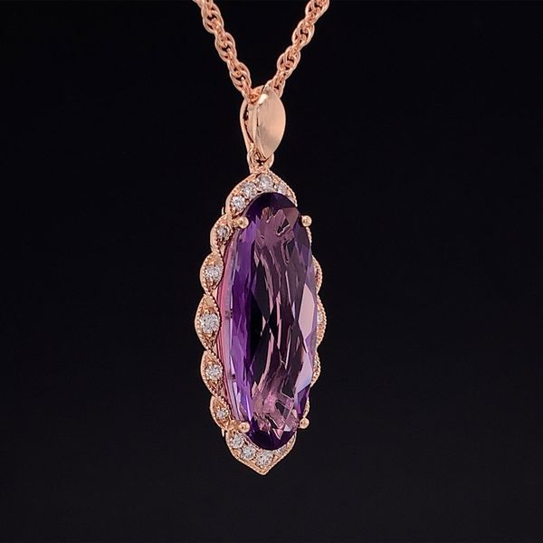 Fantasy Cut Amethyst And Diamond Pendant Image 3 Geralds Jewelry Oak Harbor, WA
