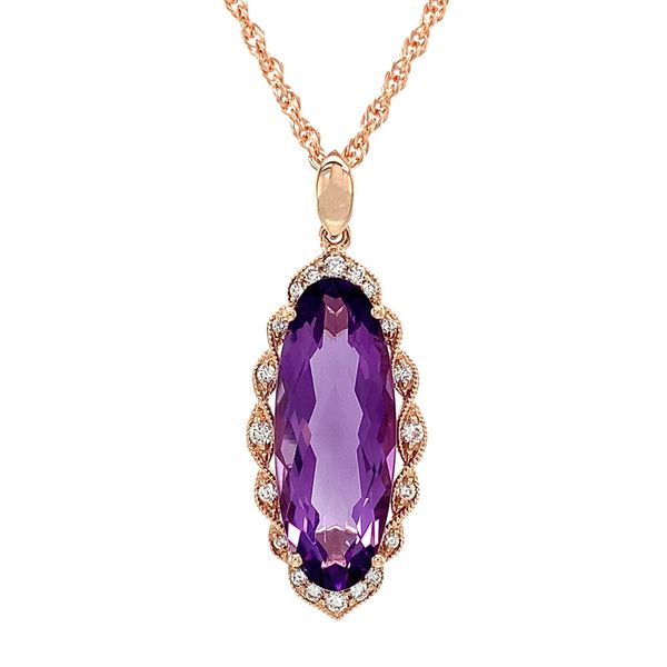 Fantasy Cut Amethyst And Diamond Pendant Image 4 Geralds Jewelry Oak Harbor, WA