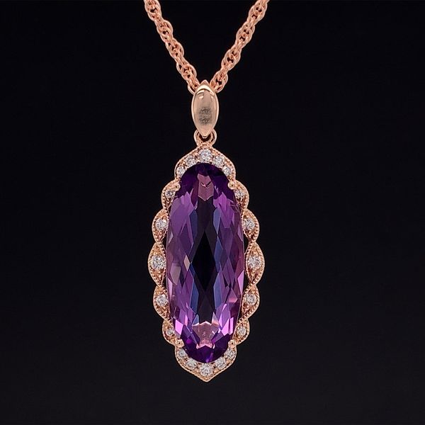 Fantasy Cut Amethyst And Diamond Pendant Geralds Jewelry Oak Harbor, WA