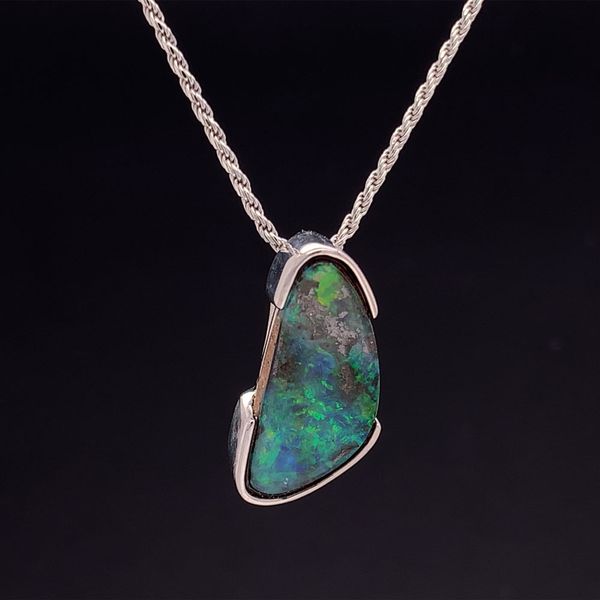 Sterling Silver Natural Australian Boulder Opal Image 3 Geralds Jewelry Oak Harbor, WA