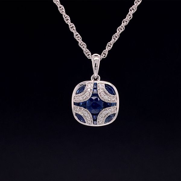 Vintage Style Sapphire And Diamond Pendant Geralds Jewelry Oak Harbor, WA