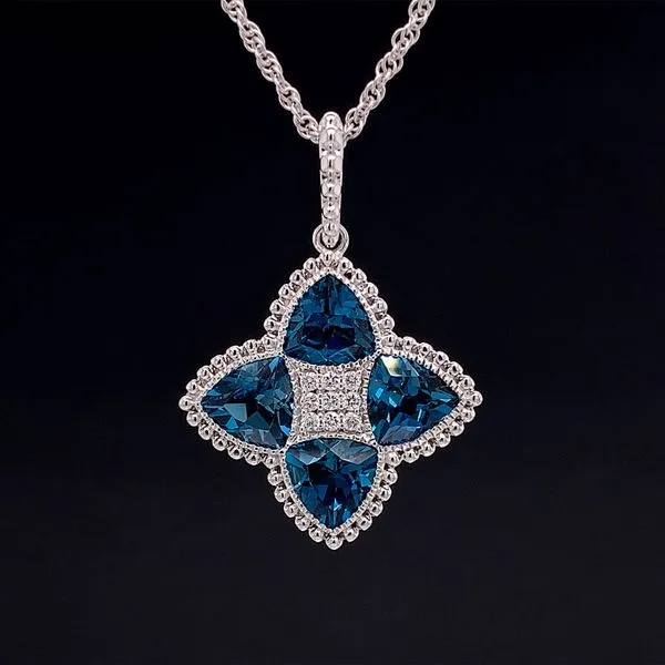 London Blue Topaz And Diamond Pendant Geralds Jewelry Oak Harbor, WA