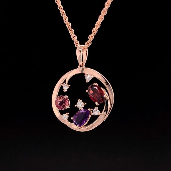 Amethyst, Garnet, Pink Tourmaline And Diamond Pendant Image 2 Geralds Jewelry Oak Harbor, WA