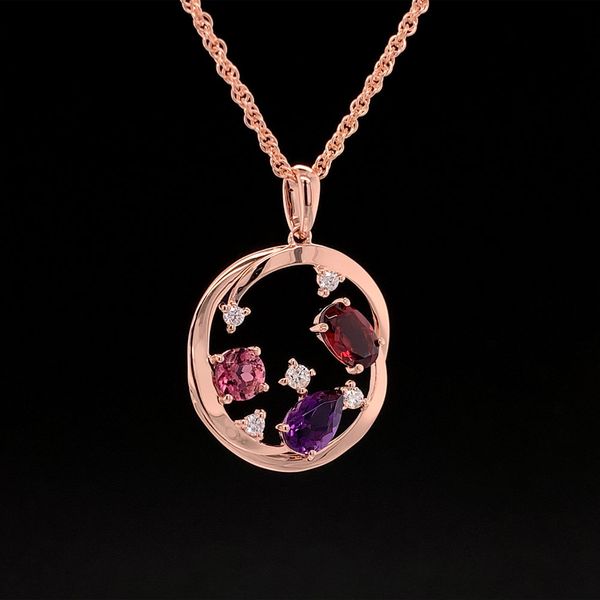 Amethyst, Garnet, Pink Tourmaline And Diamond Pendant Image 3 Geralds Jewelry Oak Harbor, WA