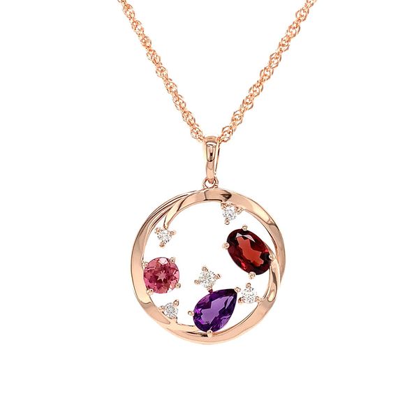 Amethyst, Garnet, Pink Tourmaline And Diamond Pendant Image 4 Geralds Jewelry Oak Harbor, WA