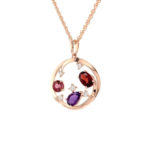 Amethyst, Garnet, Pink Tourmaline And Diamond Pendant Image 5 Geralds Jewelry Oak Harbor, WA