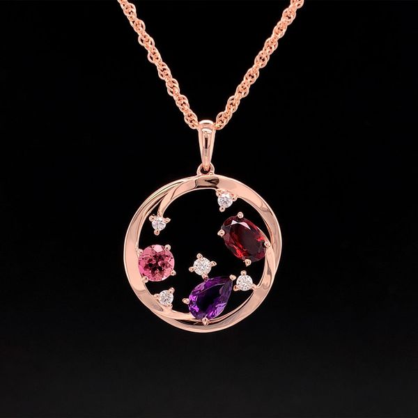 Amethyst, Garnet, Pink Tourmaline And Diamond Pendant Geralds Jewelry Oak Harbor, WA