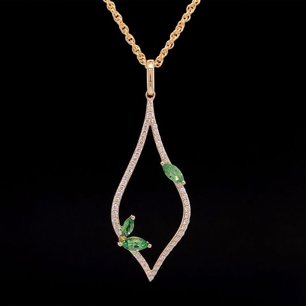 Yellow Gold Tsavorite Garnet And Diamond Pendant Geralds Jewelry Oak Harbor, WA