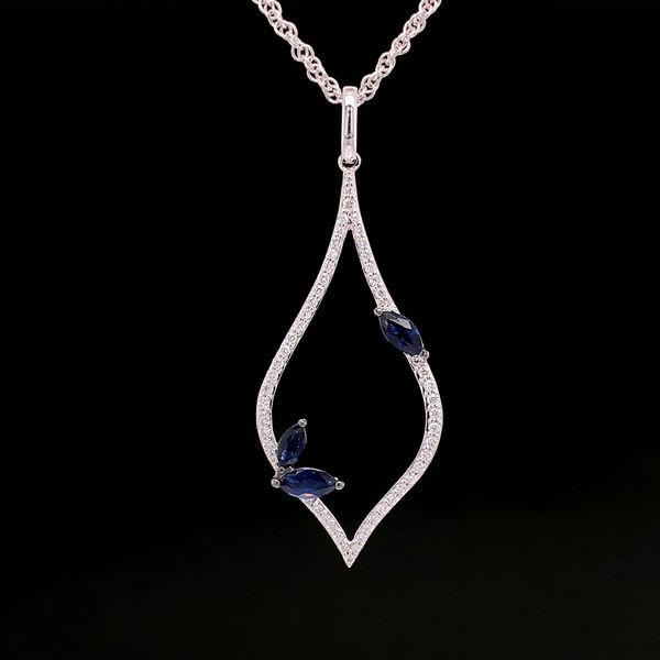Sapphire And Diamond Teardrop Pendant Geralds Jewelry Oak Harbor, WA