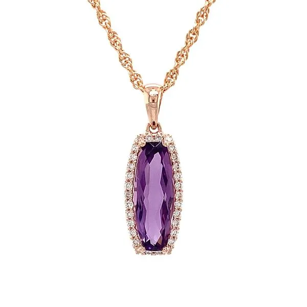 Amethyst and Diamond Pendant Image 4 Geralds Jewelry Oak Harbor, WA