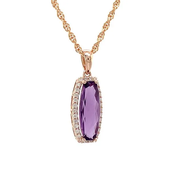 Amethyst and Diamond Pendant Image 5 Geralds Jewelry Oak Harbor, WA
