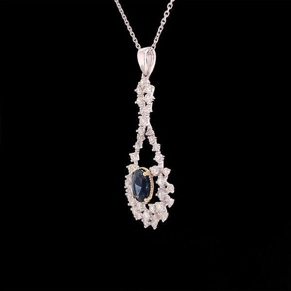 Montana Sapphire And Diamond Infinity Style Pendant Image 3 Geralds Jewelry Oak Harbor, WA
