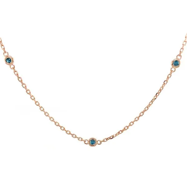 Blue Diamond Station Necklace Image 2 Geralds Jewelry Oak Harbor, WA