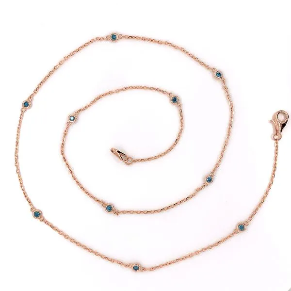 Blue Diamond Station Necklace Image 3 Geralds Jewelry Oak Harbor, WA