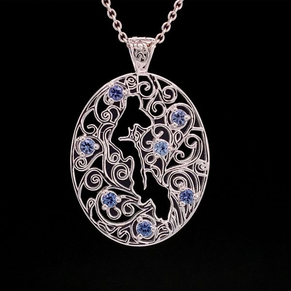 Whidbey Island Filigree Yogo Sapphire Pendant Geralds Jewelry Oak Harbor, WA