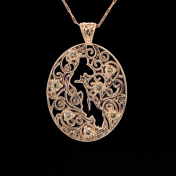 Whidbey Island Filigree Yellow Montana Sapphire Pendant Geralds Jewelry Oak Harbor, WA