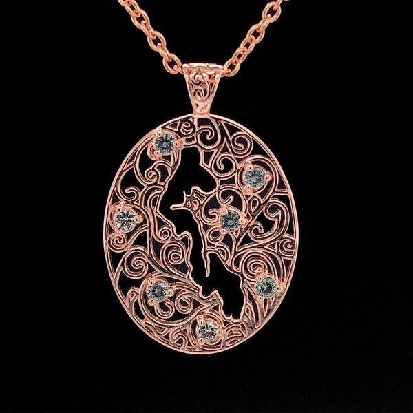 Whidbey Island Filigree Montana Sapphire Pendant Geralds Jewelry Oak Harbor, WA
