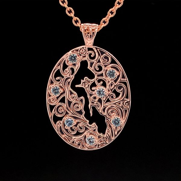 Whidbey Island Filigree Montana Sapphire Pendant Geralds Jewelry Oak Harbor, WA
