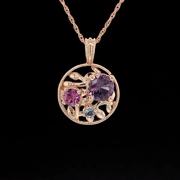 Olive Leaf Inspired Pendant With Natural Purple Spinel Geralds Jewelry Oak Harbor, WA