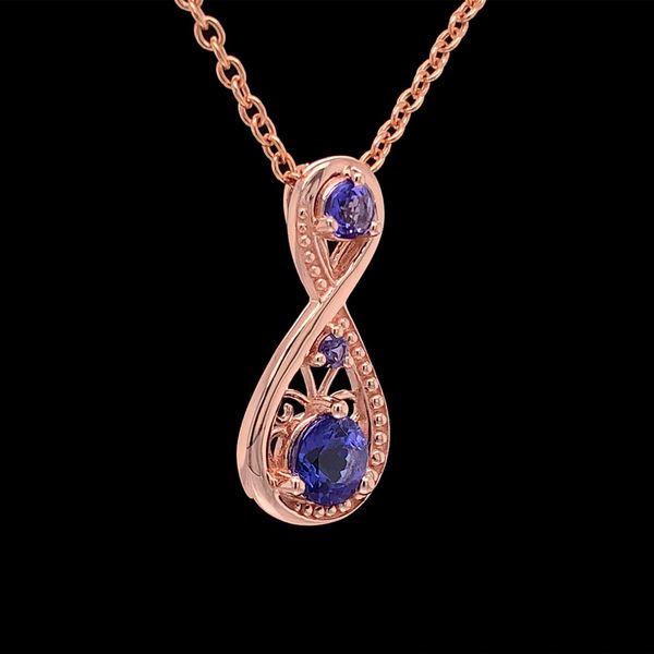 Tanzanite and Purple Yogo Sapphire Infinity Inspired Pendant Image 3 Geralds Jewelry Oak Harbor, WA