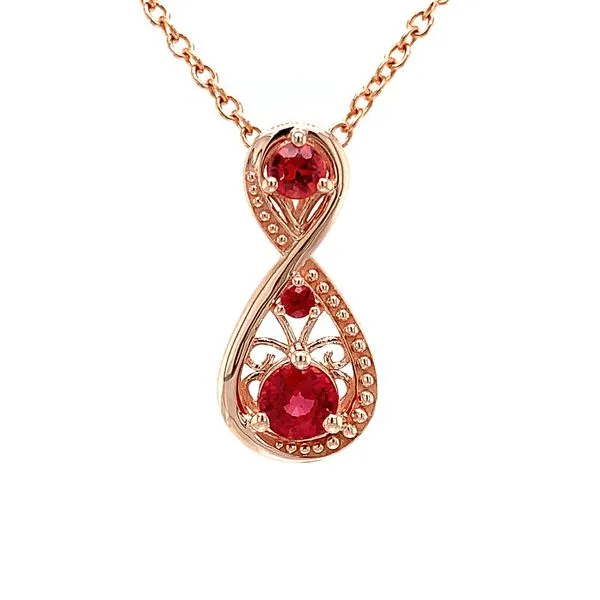 Fire Ruby Infinity Inspired Pendant Image 4 Geralds Jewelry Oak Harbor, WA