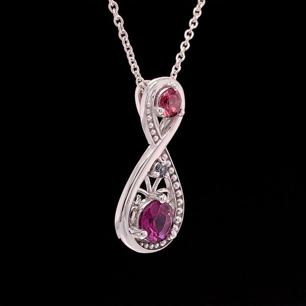 Natural Garnet Infinity Inspired Pendant Image 3 Geralds Jewelry Oak Harbor, WA