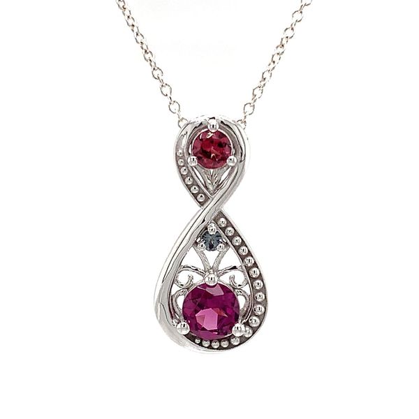 Natural Garnet Infinity Inspired Pendant Image 4 Geralds Jewelry Oak Harbor, WA