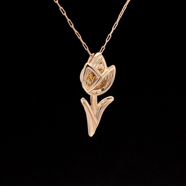 Yellow Montana Sapphire Tulip Pendant Image 2 Geralds Jewelry Oak Harbor, WA