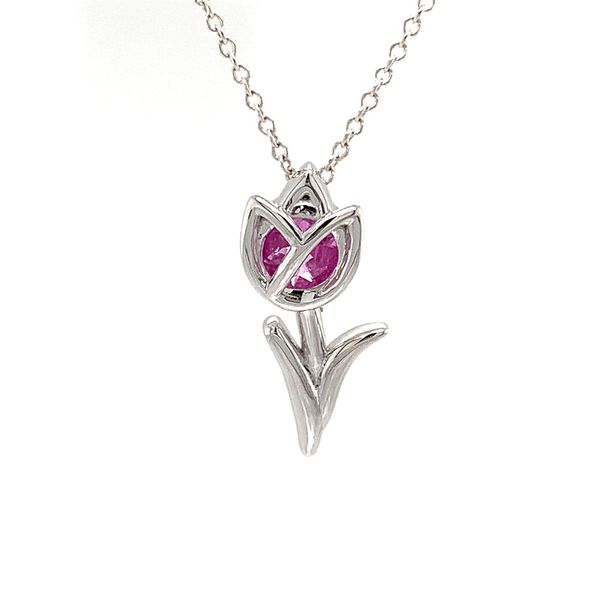 Pink Montana Sapphire Tulip Pendant Image 4 Geralds Jewelry Oak Harbor, WA