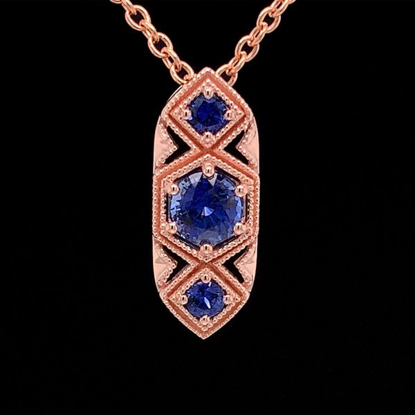 Vintage Inspired Three Stone Sapphire Pendant Geralds Jewelry Oak Harbor, WA