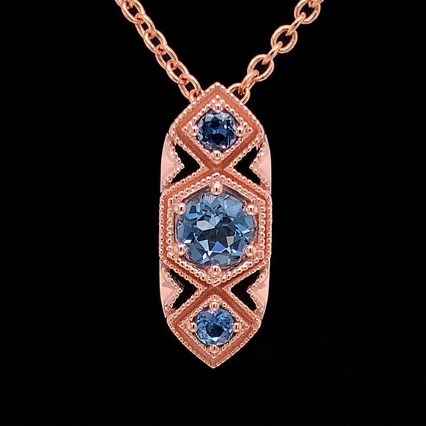 Vintage Inspired Three Stone Aquamarine Pendant Geralds Jewelry Oak Harbor, WA