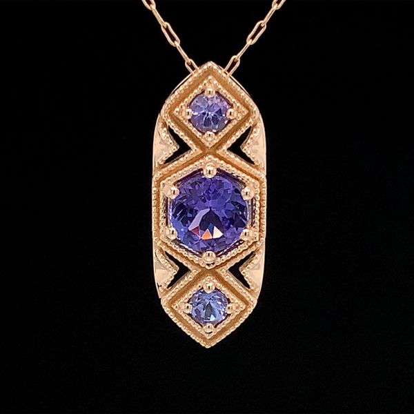 Vintage Inspired Three Stone Tanzanite Pendant Geralds Jewelry Oak Harbor, WA