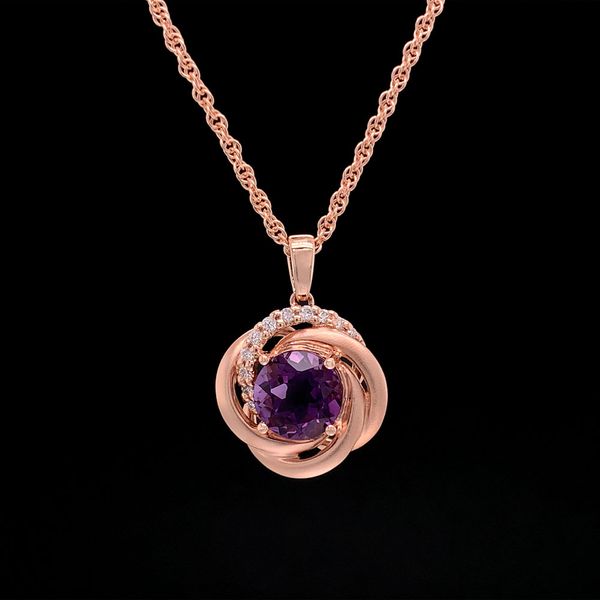 Encircled Rose Gold Amethyst And Diamond Pendant Geralds Jewelry Oak Harbor, WA