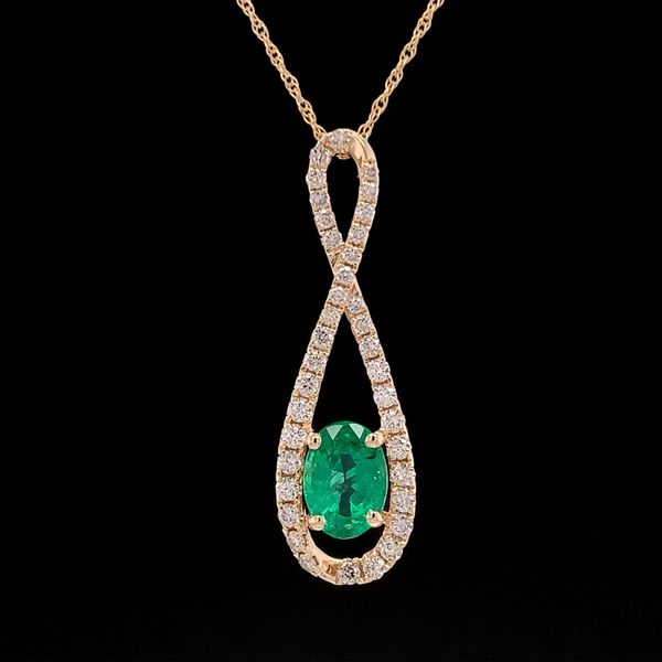 Emerald And Diamond Twist Style Slide Pendant Geralds Jewelry Oak Harbor, WA