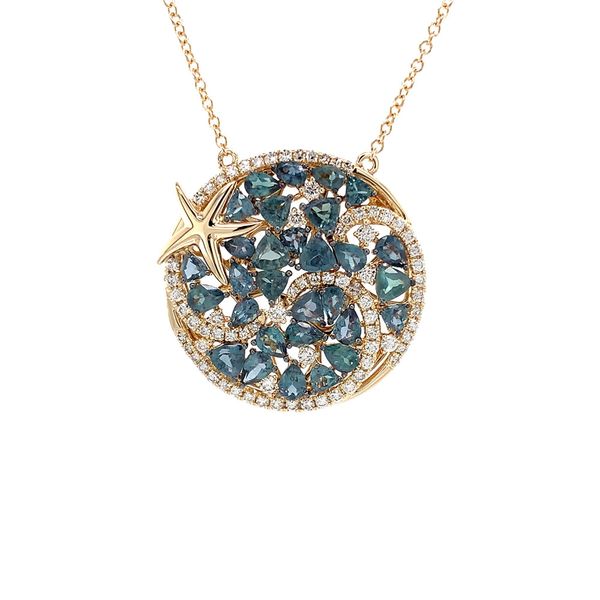 Alexandrite, Sea Star And Diamond Waves Station Necklace Image 4 Geralds Jewelry Oak Harbor, WA