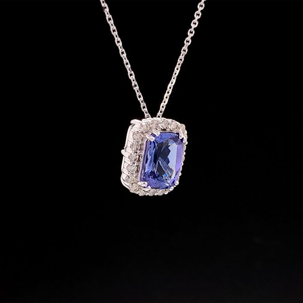 1.63Ct Tanzanite And Diamond Halo Pendant Image 3 Geralds Jewelry Oak Harbor, WA