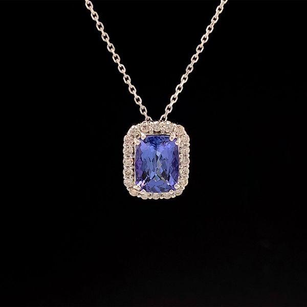 1.63Ct Tanzanite And Diamond Halo Pendant Geralds Jewelry Oak Harbor, WA