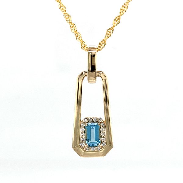 Neagtive Space Swiss Blue Topaz And Diamond Pendant Image 4 Geralds Jewelry Oak Harbor, WA